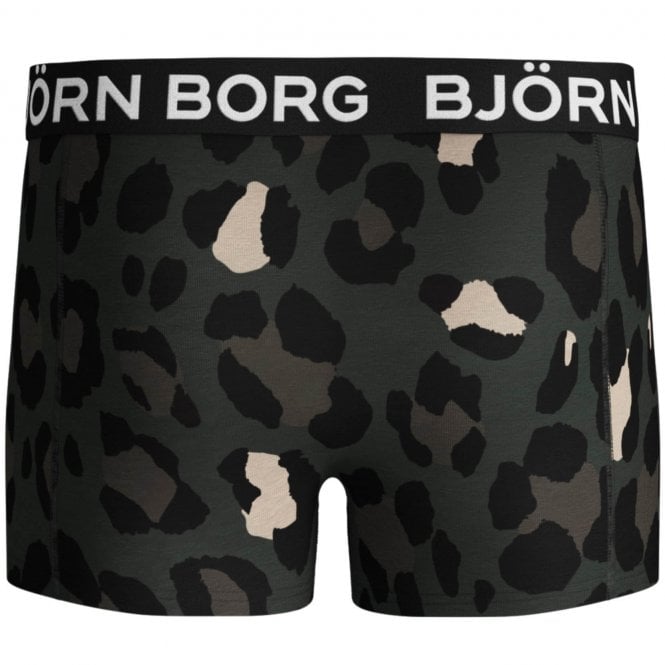 2-Pack Palms & Camo Print Boys Boxer Trunks, Khaki/Black-Bjorn Borg-UNDERU