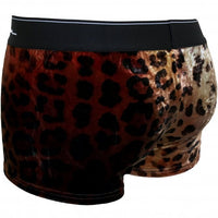 Crystals Logo Leopard Print Luxe Swim Trunks, Gold/Black-Versace-UNDERU