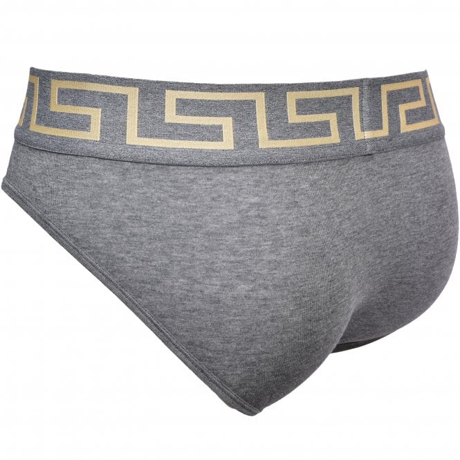 Greca Border Low-Rise Brief, Grey Melange-Versace-UNDERU