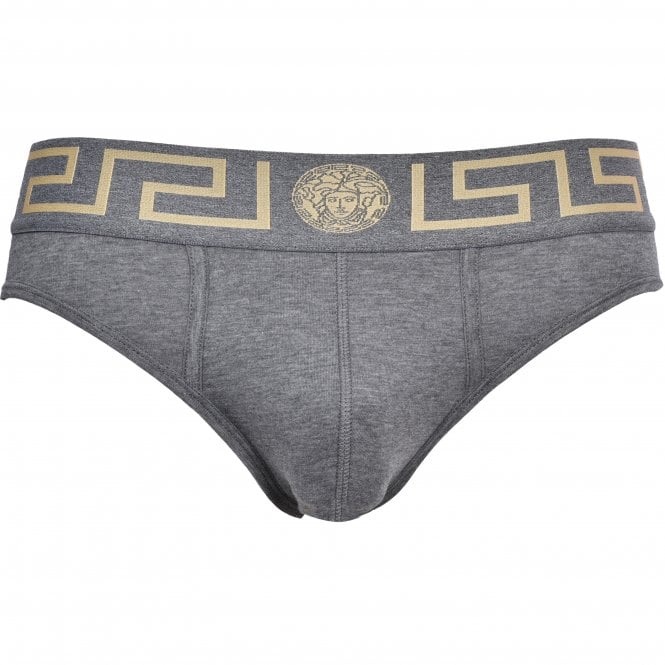 Greca Border Low-Rise Brief, Grey Melange-Versace-UNDERU