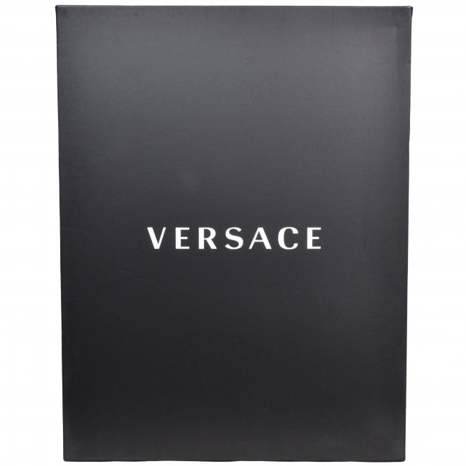 Gold Trim Silk Pyjama Top, Black-Versace-UNDERU