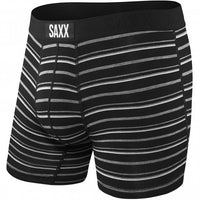 Vibe Black Coast Stripe Boxer Brief, Black/Grey-SAXX-UNDERU