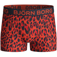 Bjorn Borg-2-Pack Tiger Print & Solid Boys Boxer Trunks, Vermillion Orange-UNDERU