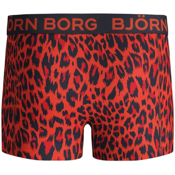 Bjorn Borg-2-Pack Tiger Print & Solid Boys Boxer Trunks, Vermillion Orange-UNDERU