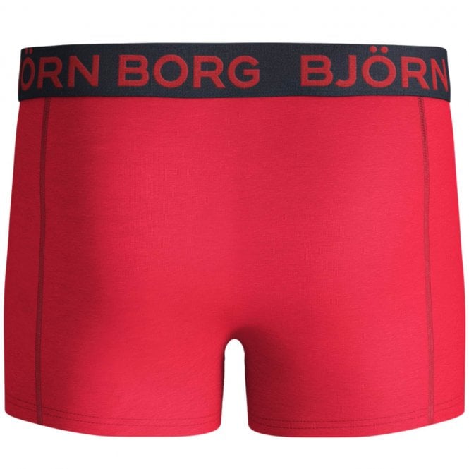 Bjorn Borg-2-Pack Tiger Print & Solid Boys Boxer Trunks, Vermillion Orange-UNDERU