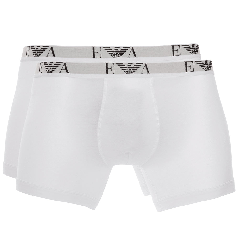 Emporio Armani-2-Pack Eagle Logo Boxer Briefs, White-UNDERU