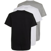 Calvin Klein-3-Pack Pure Cotton Crew-Neck T-Shirts, Black/White/Grey-UNDERU