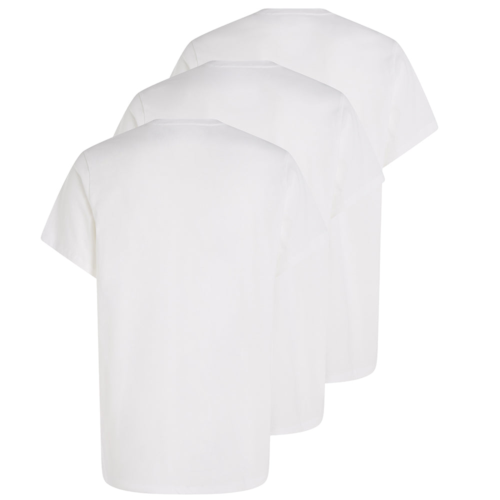 Calvin Klein-3-Pack Pure Cotton Crew-Neck T-Shirts, White-UNDERU