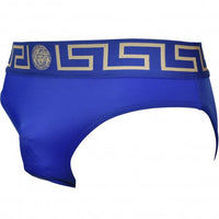 Versace-Iconic Greca Luxe Swim Briefs, Bluette/gold-UNDERU