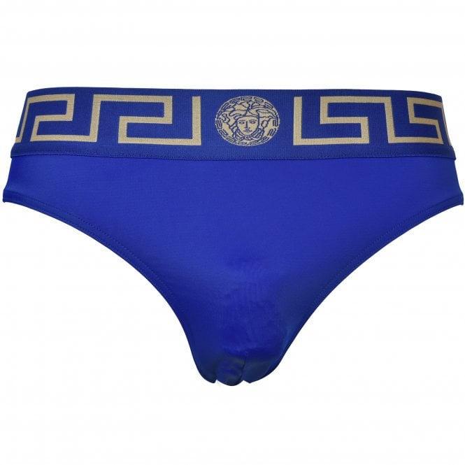 Versace-Iconic Greca Luxe Swim Briefs, Bluette/gold-UNDERU