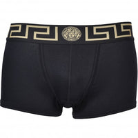 Versace-2-Pack Greca Border Boxer Trunks, Black/Grey-UNDERU