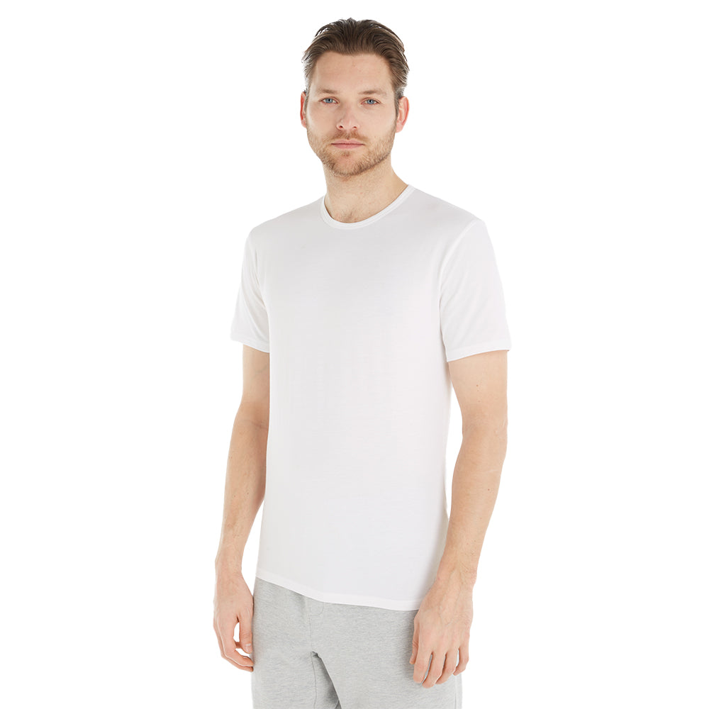 Calvin Klein-2-Pack Modern Cotton Lounge T-Shirts, White-UNDERU