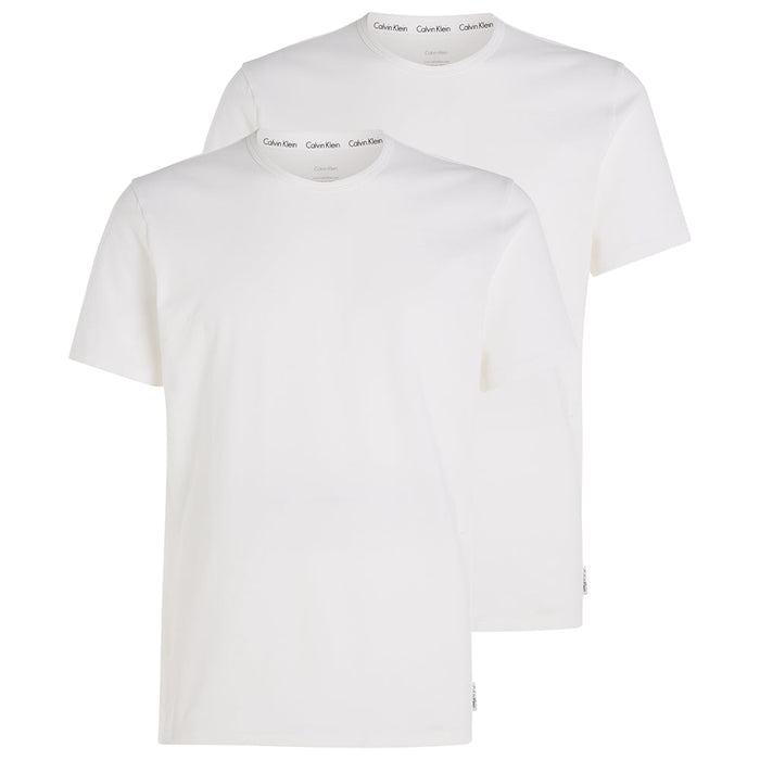 Calvin Klein-2-Pack Modern Cotton Lounge T-Shirts, White-UNDERU