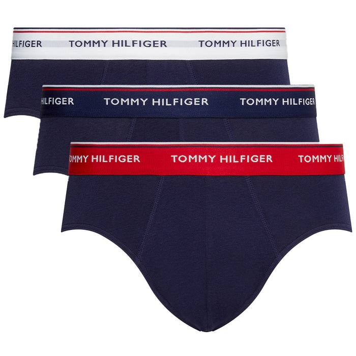 Tommy Hilfiger-3-Pack Premium Stretch Briefs, Navy-UNDERU