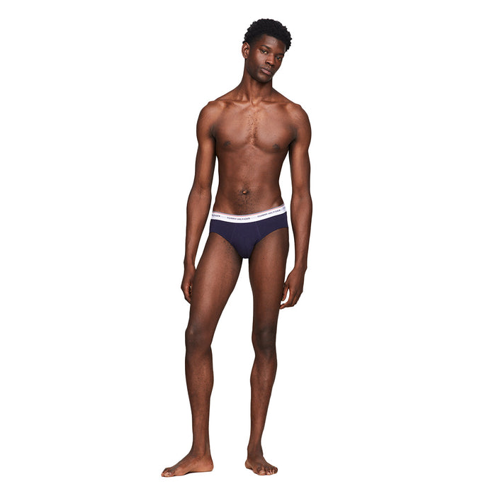 Tommy Hilfiger-3-Pack Premium Stretch Briefs, Navy-UNDERU