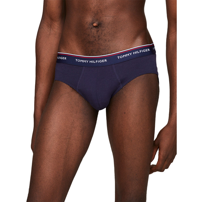 Tommy Hilfiger-3-Pack Premium Stretch Briefs, Navy-UNDERU