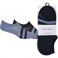 Calvin Klein-2-Pack No-Show Striped Liner Socks, Blue Combo-UNDERU