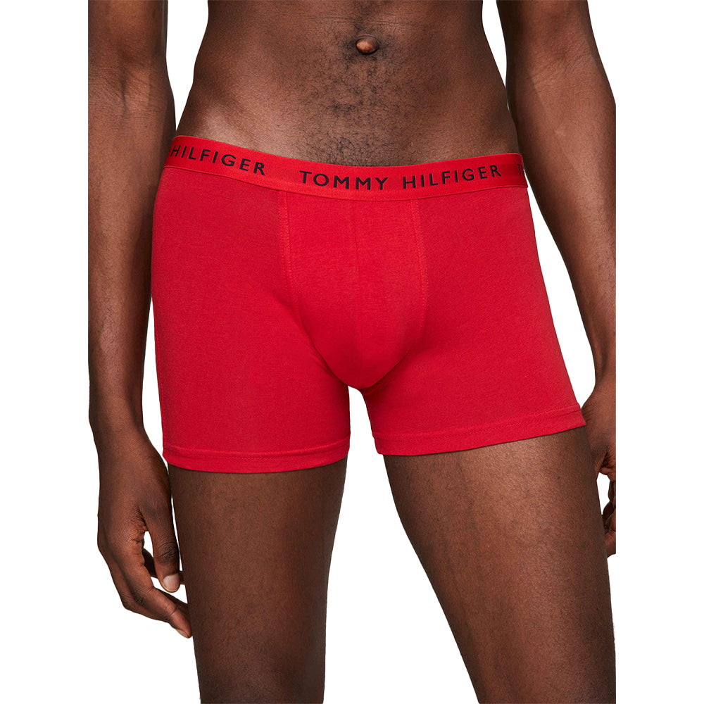 Tommy Hilfiger-3-Pack Recycled Essentials Stretch Boxer Trunks, Red/White/Navy-UNDERU