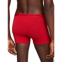 Tommy Hilfiger-3-Pack Recycled Essentials Stretch Boxer Trunks, Red/White/Navy-UNDERU