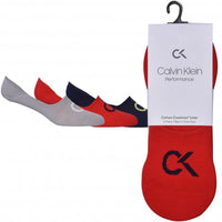 3-Pack Logo Liner Sports Performance Socks, Red/Blue/Grey-Calvin Klein-UNDERU