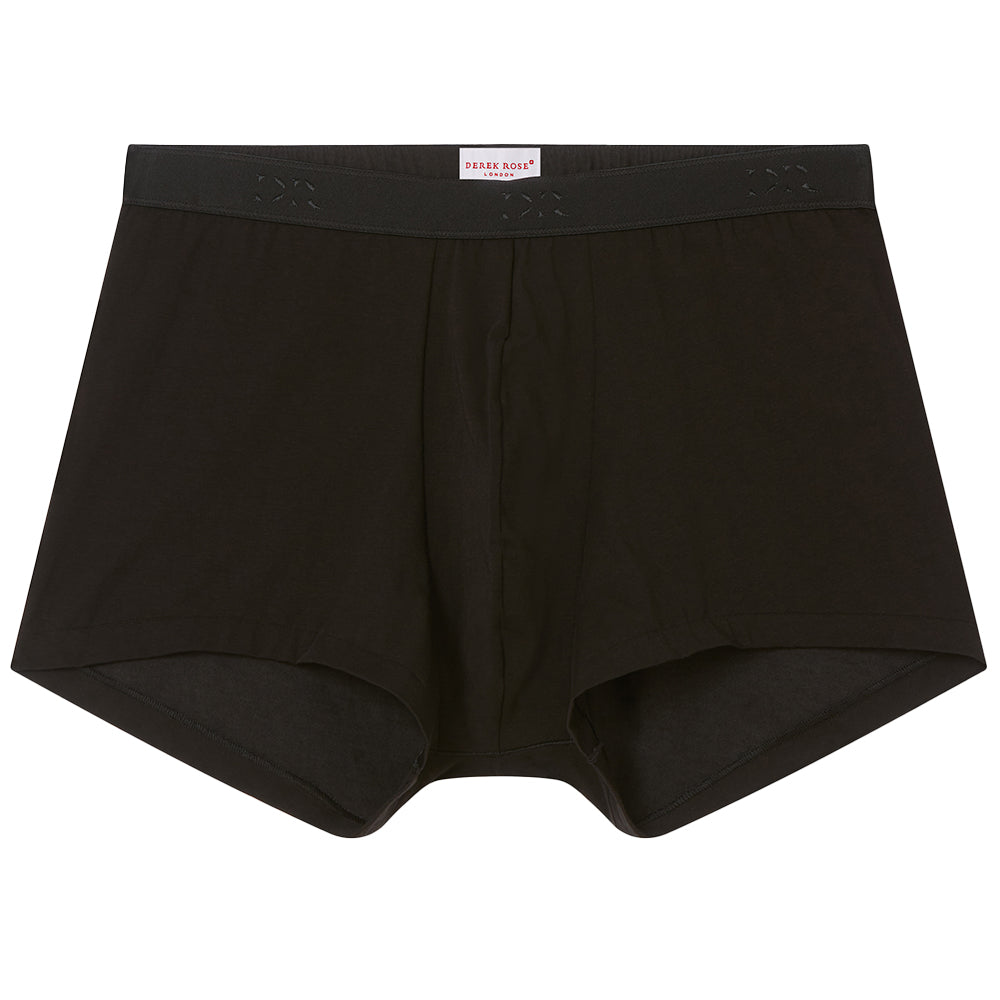 Pima Cotton Boxer Trunk, Black-Derek Rose-UNDERU