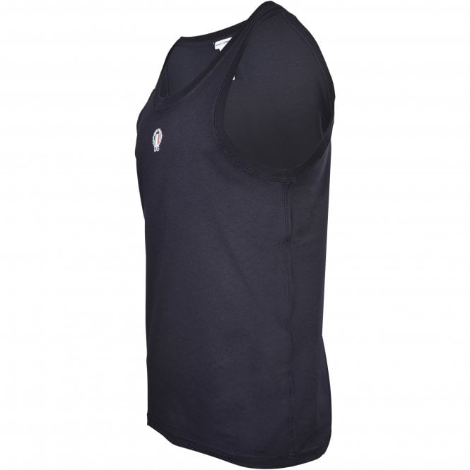 Dolce& Gabbana Tank Top Vest with Crest, Navy-Dolce & Gabbana-UNDERU