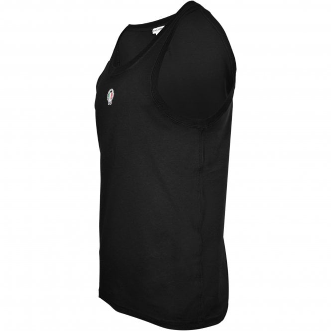 Dolce& Gabbana Tank Top Vest with Crest, Black-Dolce & Gabbana-UNDERU