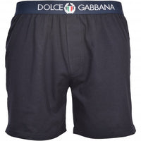 Dolce& Gabbana Lounge Shorts with Crest, Navy-Dolce & Gabbana-UNDERU