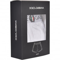 Dolce& Gabbana Lounge Shorts with Crest, White-Dolce & Gabbana-UNDERU