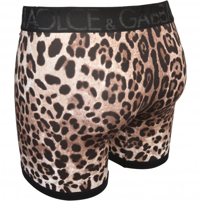 Leopard Print Boxer Brief, Black-Dolce & Gabbana-UNDERU