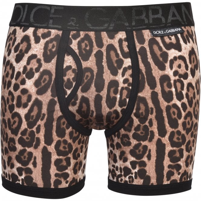 Dolce Gabbana Men s Leopard Print Boxer Brief Black