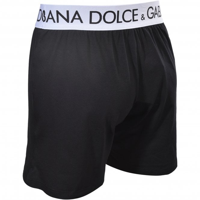 Retro Logo Lounge Shorts, Black-Dolce & Gabbana-UNDERU