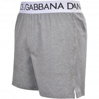 Retro Logo Lounge Shorts, Grey Melange-Dolce & Gabbana-UNDERU