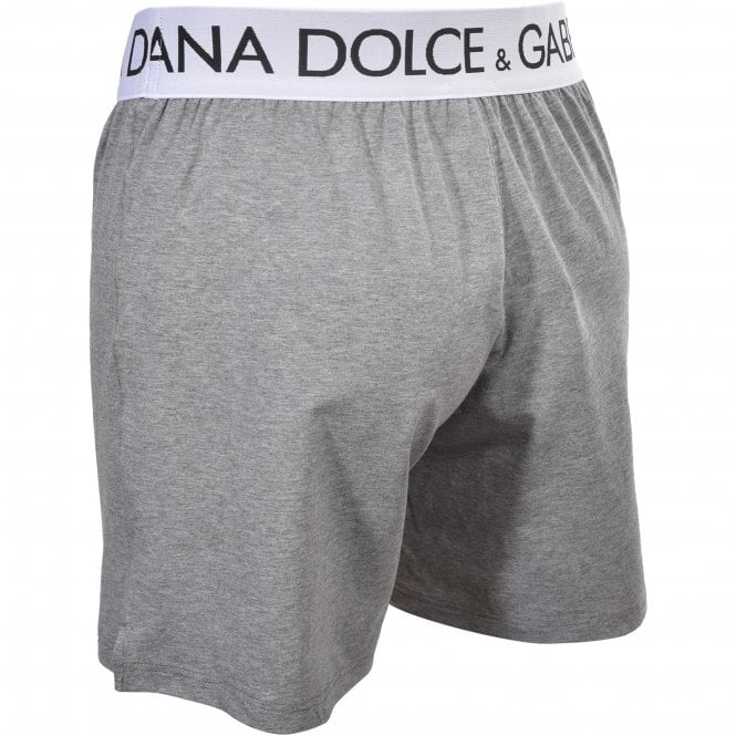 Retro Logo Lounge Shorts, Grey Melange-Dolce & Gabbana-UNDERU