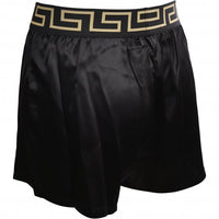 Iconic Button-Front Silk Boxer Short, Black/gold-Versace-UNDERU