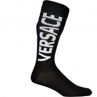 Script Logo Sports Socks, Black/white-Versace-UNDERU