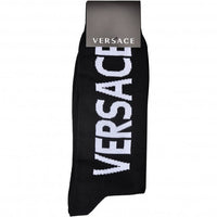 Script Logo Sports Socks, Black/white-Versace-UNDERU