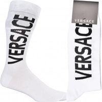 Script Logo Sports Socks, White/black-Versace-UNDERU