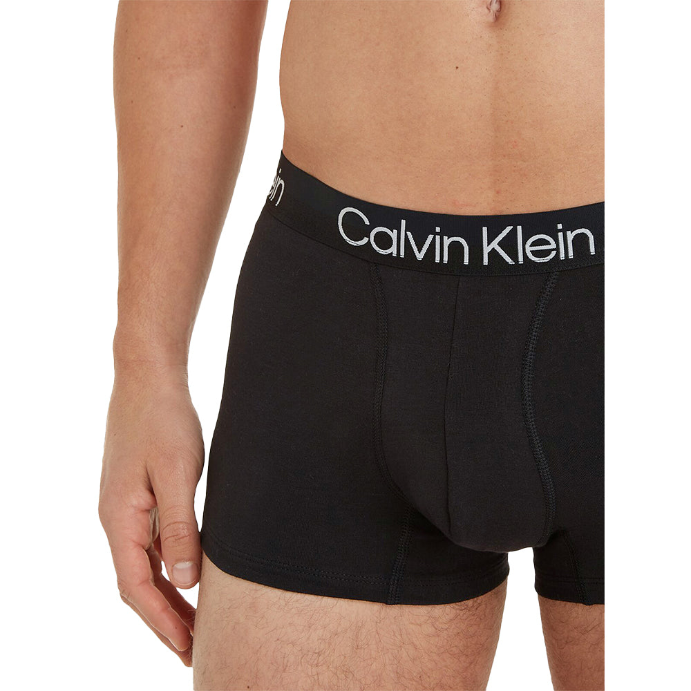 3-Pack Modern Structure Boxer Trunks, Black-Calvin Klein-UNDERU