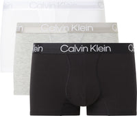 3-Pack Modern Structure Boxer Trunks, Black/White/Grey-Calvin Klein-UNDERU