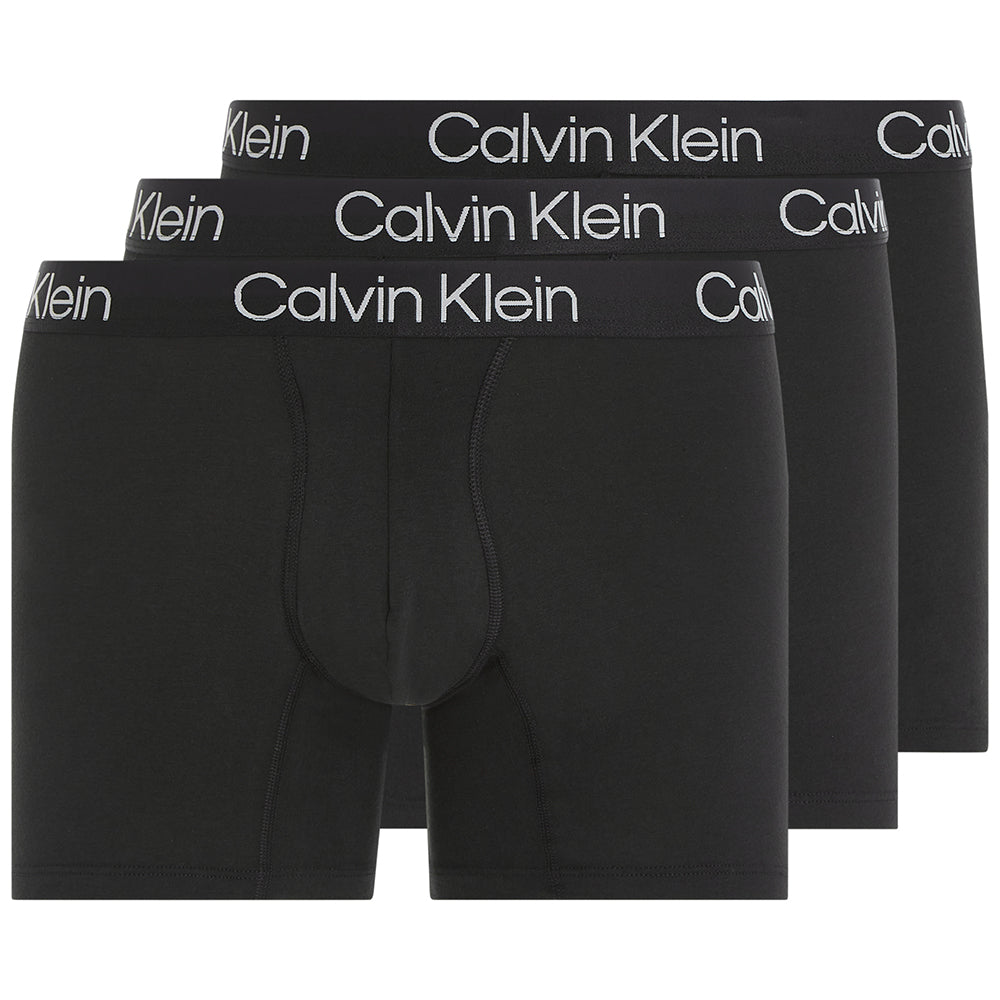 3-Pack Modern Structure Boxer Briefs, Black-Calvin Klein-UNDERU