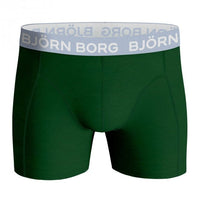 2-Pack Leaf Print & Solid Boys Boxer Trunks, Green/Navy-Bjorn Borg-UNDERU