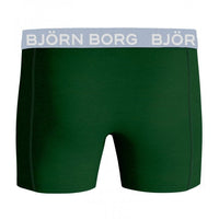 2-Pack Leaf Print & Solid Boys Boxer Trunks, Green/Navy-Bjorn Borg-UNDERU