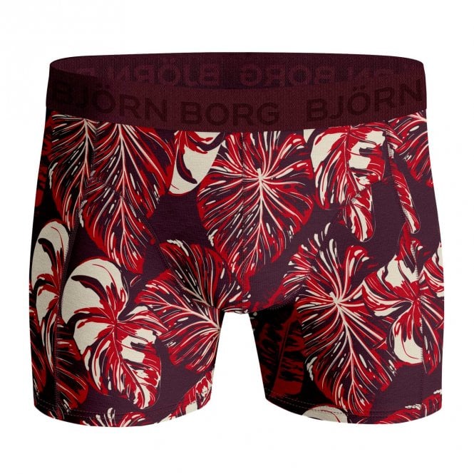 3-Pack Leafy Contrast Logo Boys Boxer Trunks, Burgundy/blue-Bjorn Borg-UNDERU