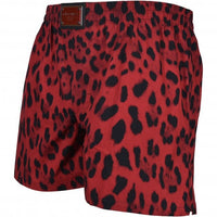 Hot Red Animal Print Boxer Shorts, Red/Black-Dolce & Gabbana-UNDERU