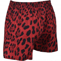 Hot Red Animal Print Boxer Shorts, Red/Black-Dolce & Gabbana-UNDERU