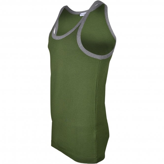 Contrast Trim Tank Top Vest, Green/grey-Dolce & Gabbana-UNDERU