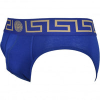 Greca Border Low-Rise Brief, Bluette/gold-Versace-UNDERU