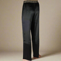 Iconic Silk Pyjama Bottoms, Black/gold-Versace-UNDERU