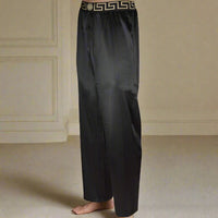 Iconic Silk Pyjama Bottoms, Black/gold-Versace-UNDERU